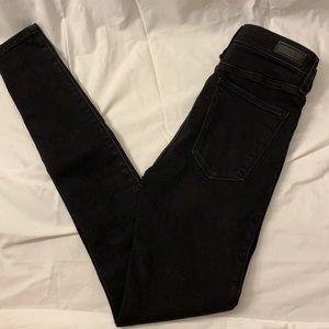 Black super high rise black jegging a&f